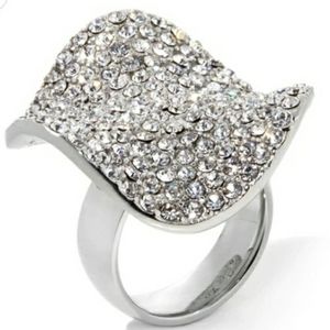 SIGNAL STYLE WAVE CRYSTAL STAINLESS STEEL RING